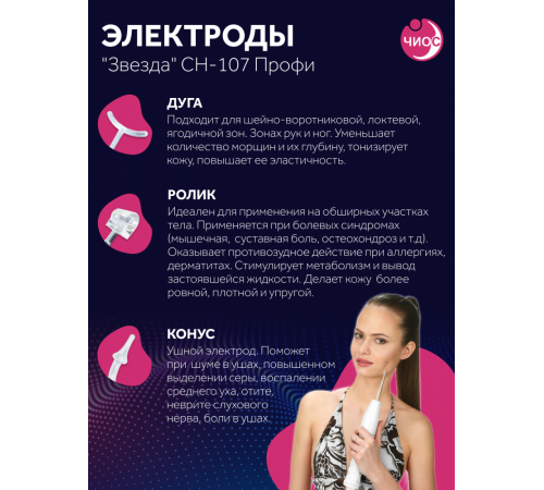 Дарсонваль массажер "Звезда" СН-107 Профи