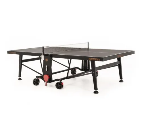 Теннисный стол складной для помещений "RASSON PREMIUM T01 Indoor" (274 х 152,5 х 76 см, черный ясень) с сеткой