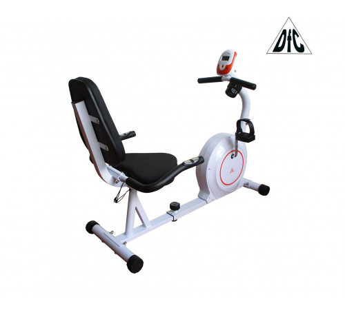 Велотренажер DFC B504RWO магнитный (белый корпус, оранжевая полоса)