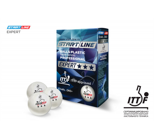 Мячи Start line EXPERT V40+ 3* (ITTF) (6 шт)